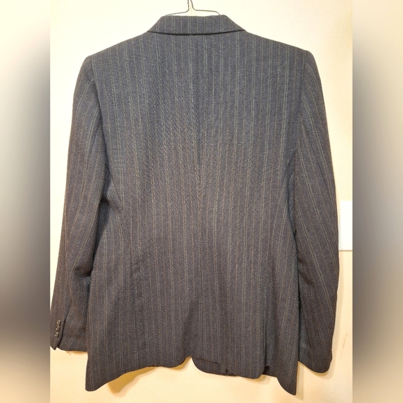 Vintage DKNY 90s 100% wool women's  charcoal grey oversized power suit blazer - Picture 7 of 8